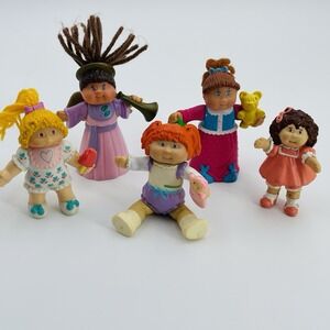 Vintage 80s Cabbage Patch Kids Mini Figures PVC Figurines Lot Of 5 PVC Plastic